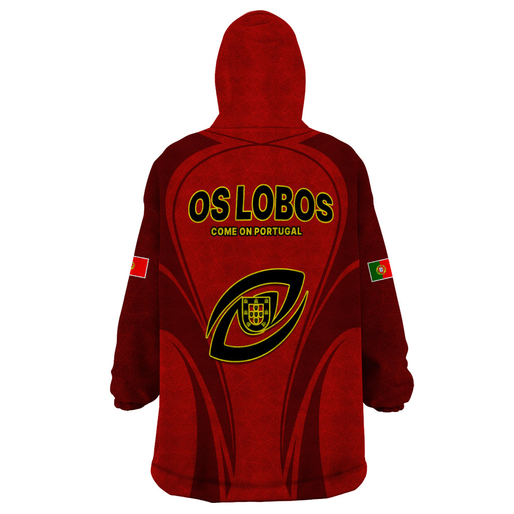 Portugal Rugby Wearable Blanket Hoodie The Wolves World Cup 2023 Go Os Lobos - Wonder Print Shop