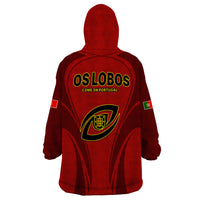 Portugal Rugby Wearable Blanket Hoodie The Wolves World Cup 2023 Go Os Lobos - Wonder Print Shop