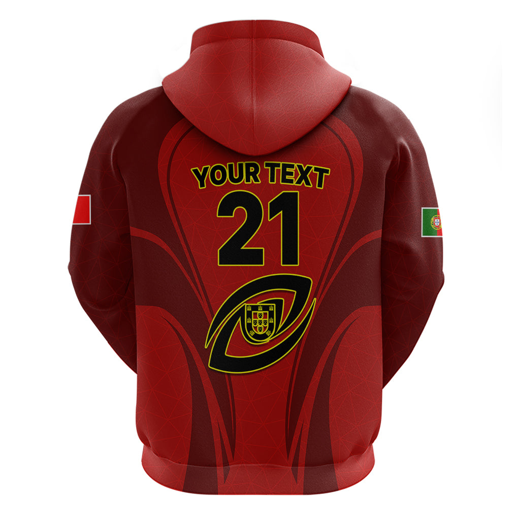 Custom Portugal Rugby Hoodie The Wolves World Cup 2023 Go Os Lobos - Wonder Print Shop