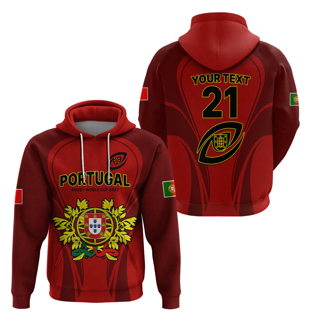 Custom Portugal Rugby Hoodie The Wolves World Cup 2023 Go Os Lobos - Wonder Print Shop