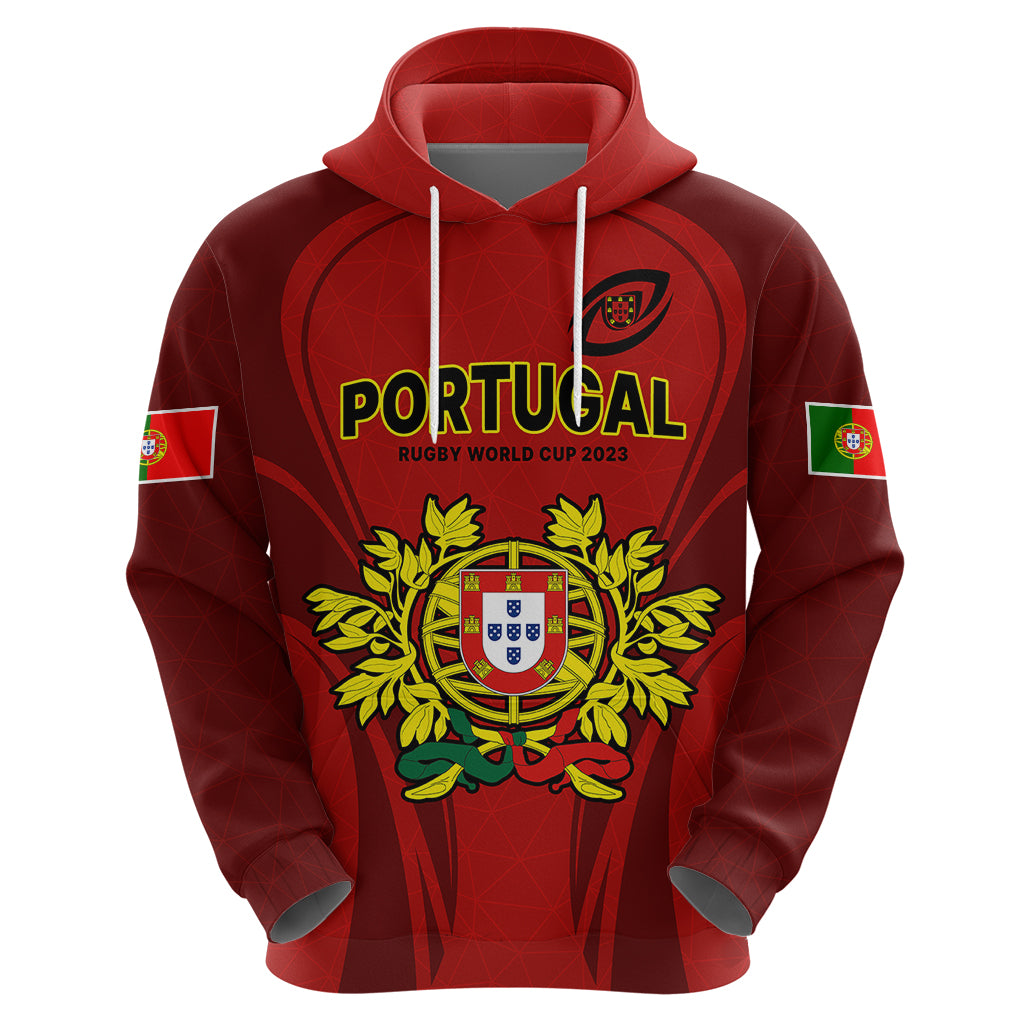 Custom Portugal Rugby Hoodie The Wolves World Cup 2023 Go Os Lobos - Wonder Print Shop