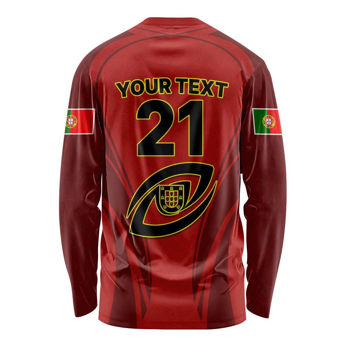Custom Portugal Rugby Long Sleeve Shirt The Wolves World Cup 2023 Go Os Lobos - Wonder Print Shop
