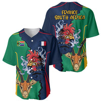 France South Africa Rugby Baseball Jersey Springboks and Gallic Rooster World Cup 2023 LT9 - Wonder Print Shop