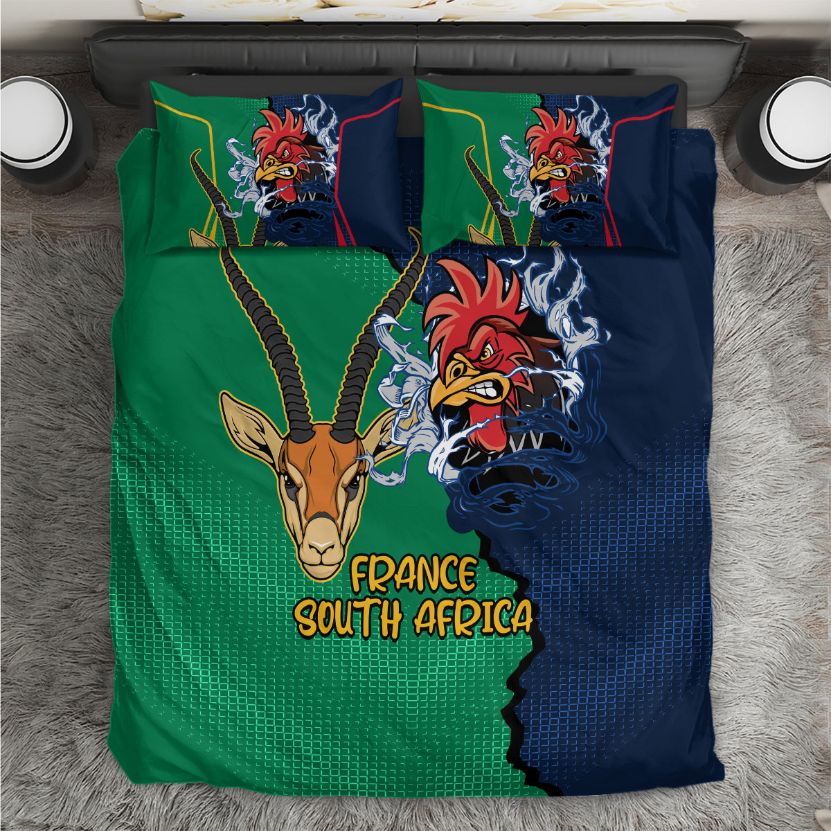 france-south-africa-rugby-bedding-set-springboks-and-gallic-rooster-world-cup-2023