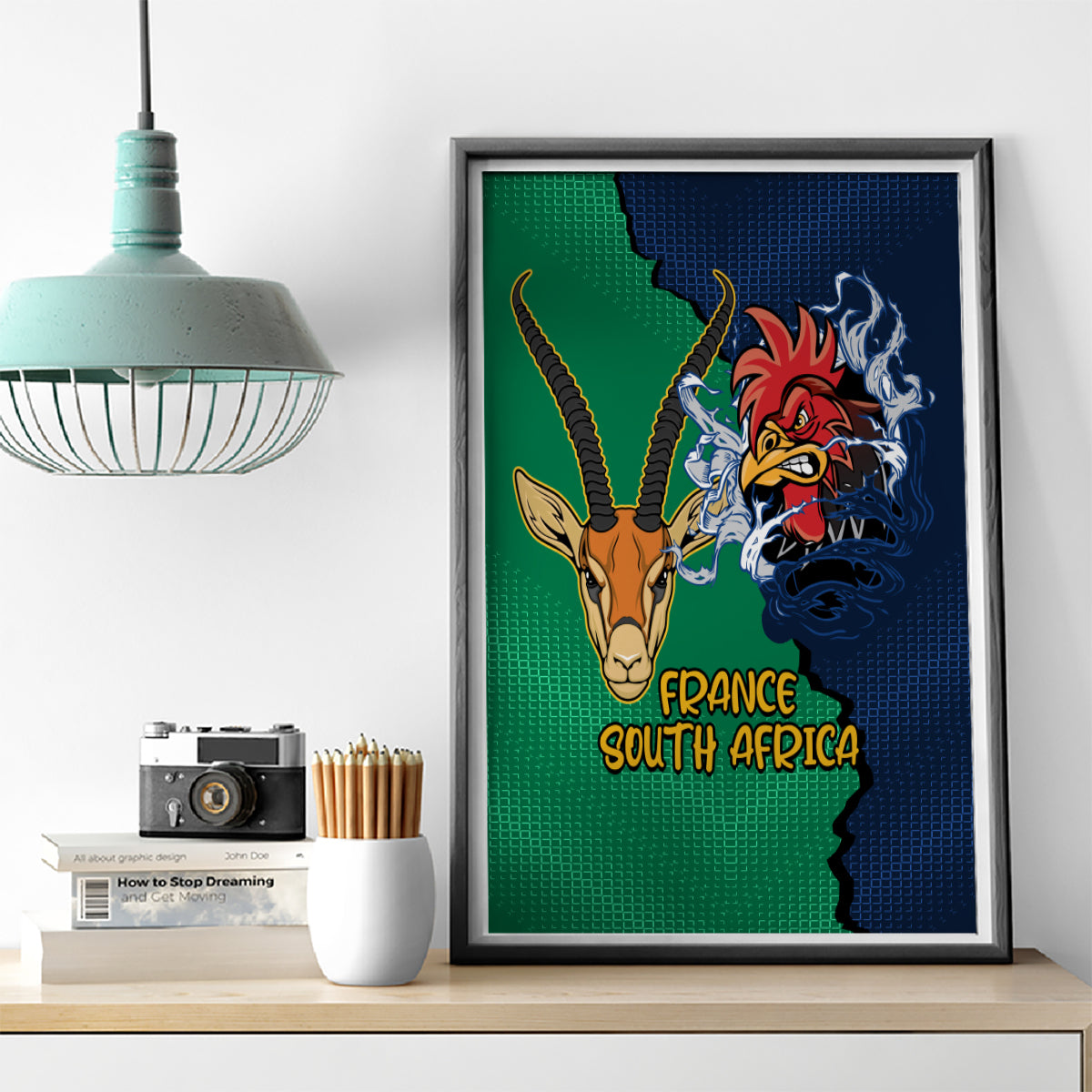 France South Africa Rugby Canvas Wall Art Springboks and Gallic Rooster World Cup 2023 LT9 - Wonder Print Shop