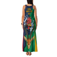 France South Africa Rugby Family Matching Tank Maxi Dress and Hawaiian Shirt Springboks and Gallic Rooster World Cup 2023 - Wonder Print Shop