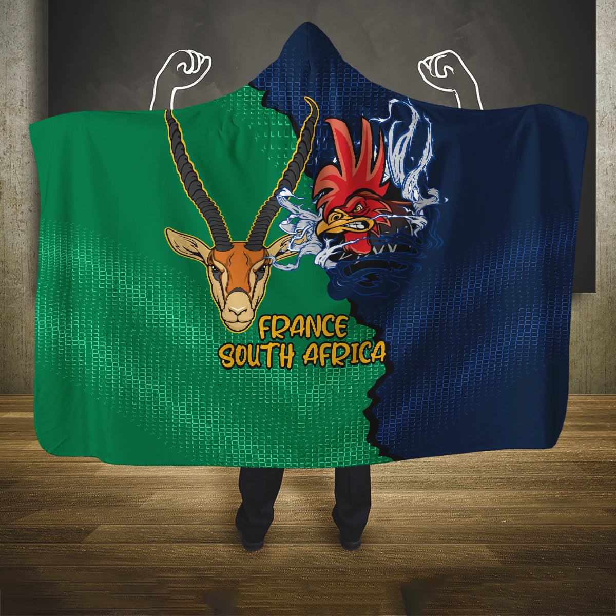 france-south-africa-rugby-hooded-blanket-springboks-and-gallic-rooster-world-cup-2023