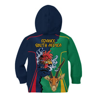 France South Africa Rugby Kid Hoodie Springboks and Gallic Rooster World Cup 2023 - Wonder Print Shop