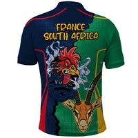 France South Africa Rugby Polo Shirt Springboks and Gallic Rooster World Cup 2023 - Wonder Print Shop