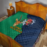 France South Africa Rugby Quilt Springboks and Gallic Rooster World Cup 2023 - Wonder Print Shop