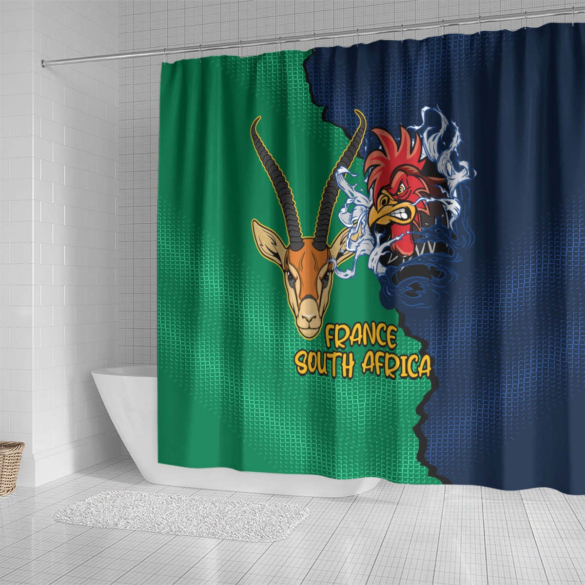 france-south-africa-rugby-shower-curtain-springboks-and-gallic-rooster-world-cup-2023