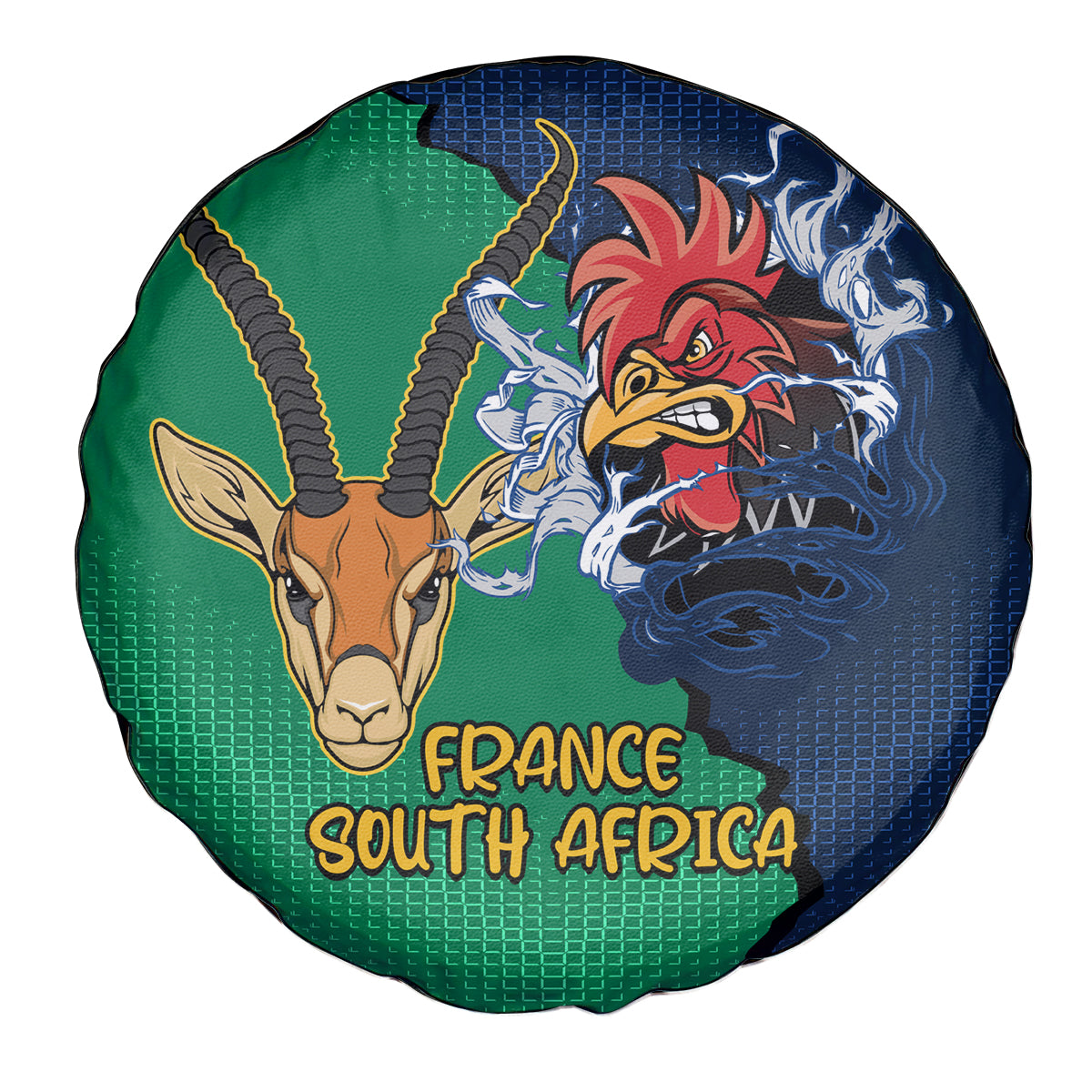 France South Africa Rugby Spare Tire Cover Springboks and Gallic Rooster World Cup 2023 - Wonder Print Shop