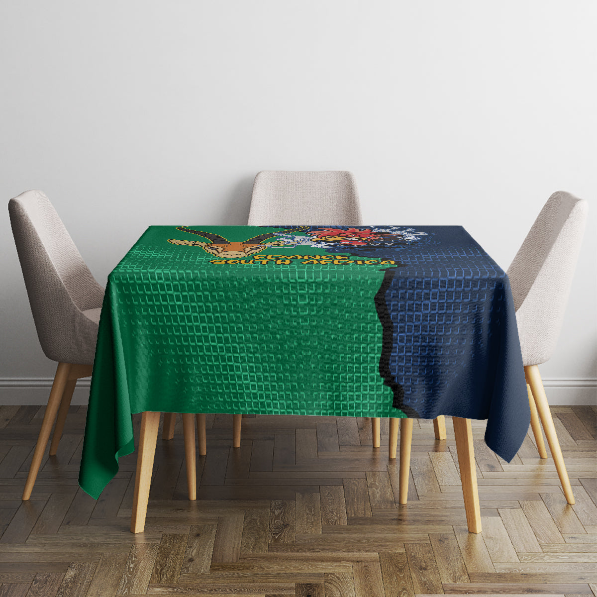 France South Africa Rugby Tablecloth Springboks and Gallic Rooster World Cup 2023 - Wonder Print Shop