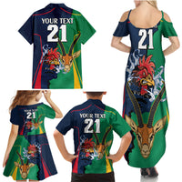 Custom France South Africa Rugby Family Matching Summer Maxi Dress and Hawaiian Shirt Springboks and Gallic Rooster World Cup 2023 - Wonder Print Shop
