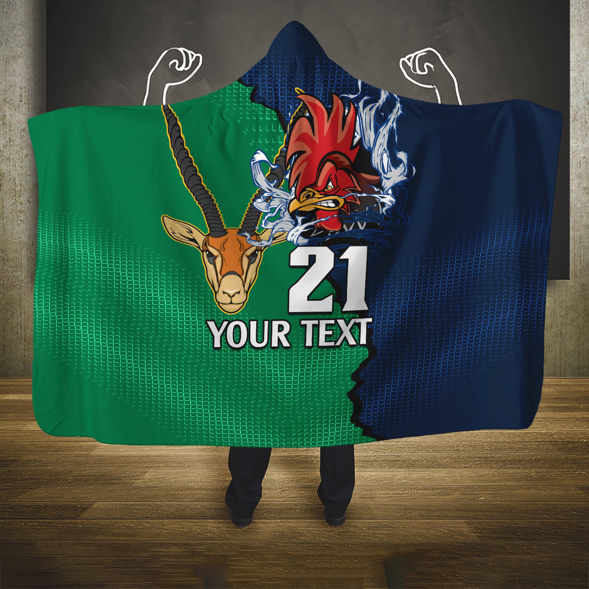 custom-france-south-africa-rugby-hooded-blanket-springboks-and-gallic-rooster-world-cup-2023