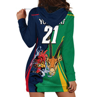 Custom France South Africa Rugby Hoodie Dress Springboks and Gallic Rooster World Cup 2023 - Wonder Print Shop