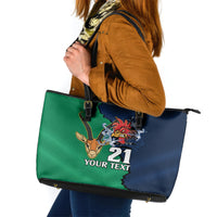 Custom France South Africa Rugby Leather Tote Bag Springboks and Gallic Rooster World Cup 2023 - Wonder Print Shop