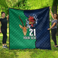 Custom France South Africa Rugby Quilt Springboks and Gallic Rooster World Cup 2023 - Wonder Print Shop