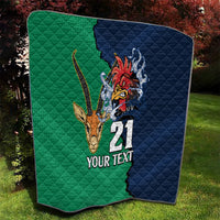 Custom France South Africa Rugby Quilt Springboks and Gallic Rooster World Cup 2023 - Wonder Print Shop