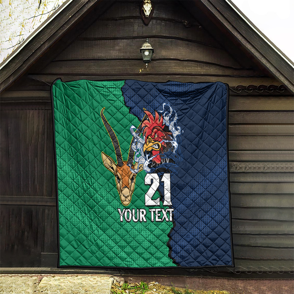 Custom France South Africa Rugby Quilt Springboks and Gallic Rooster World Cup 2023 - Wonder Print Shop