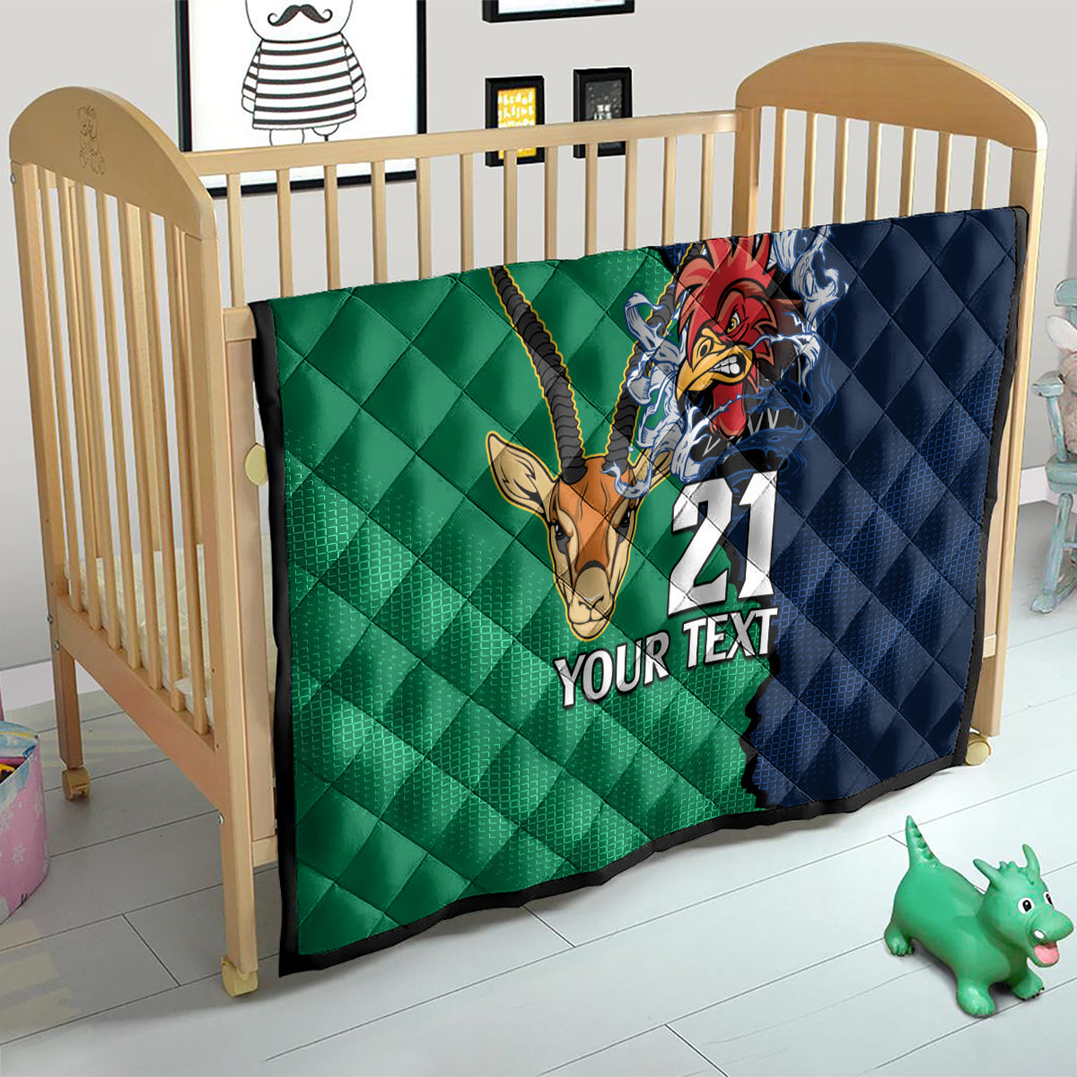 Custom France South Africa Rugby Quilt Springboks and Gallic Rooster World Cup 2023 - Wonder Print Shop