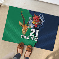 Custom France South Africa Rugby Rubber Doormat Springboks and Gallic Rooster World Cup 2023 - Wonder Print Shop