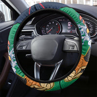 France South Africa Rugby Steering Wheel Cover Springboks and Gallic Rooster World Cup 2023 - Wonder Print Shop