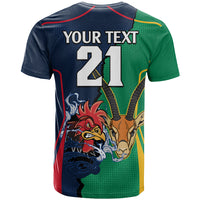 Custom France South Africa Rugby T Shirt Springboks and Gallic Rooster World Cup 2023 - Wonder Print Shop