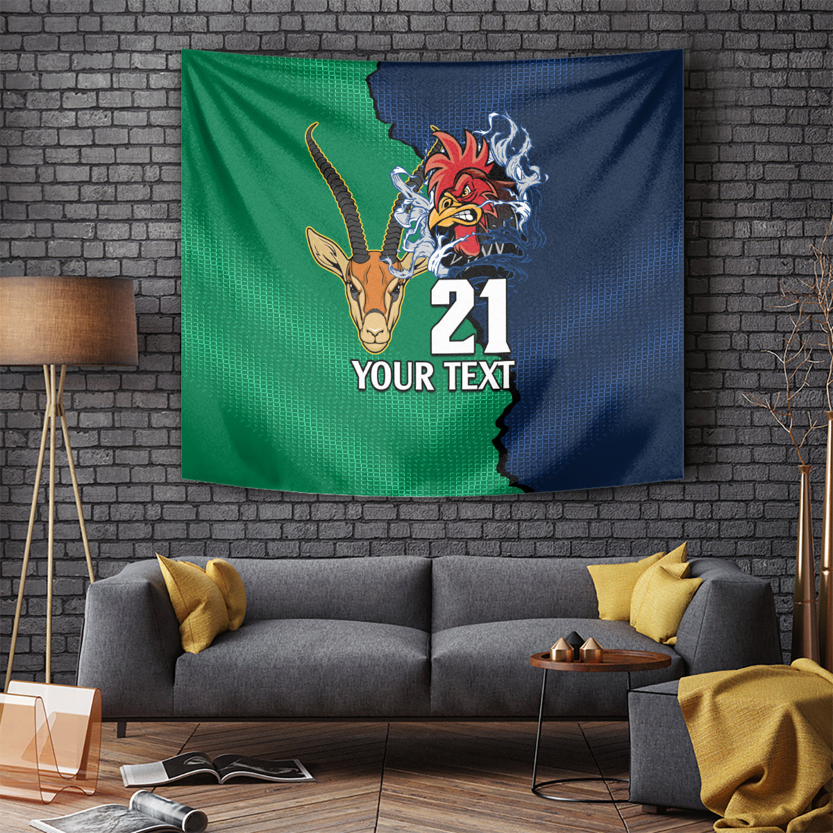 Custom France South Africa Rugby Tapestry Springboks and Gallic Rooster World Cup 2023 - Wonder Print Shop