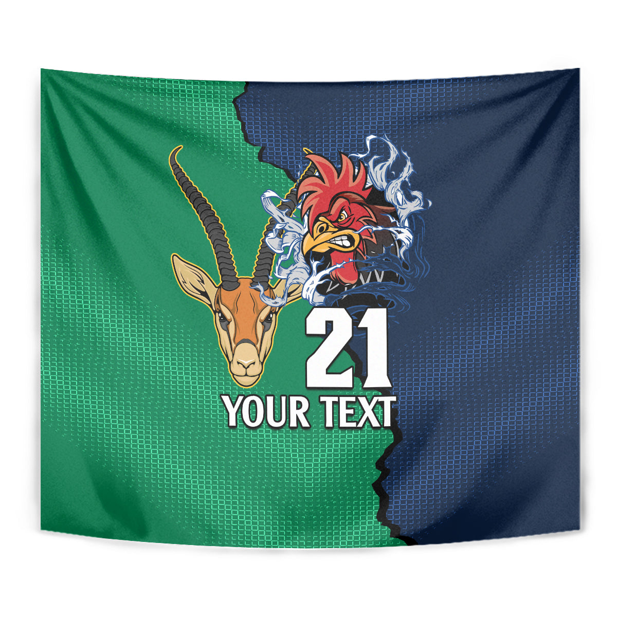Custom France South Africa Rugby Tapestry Springboks and Gallic Rooster World Cup 2023 - Wonder Print Shop