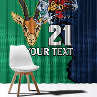 Custom France South Africa Rugby Window Curtain Springboks and Gallic Rooster World Cup 2023 - Wonder Print Shop