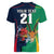 Custom France South Africa Rugby Women V Neck T Shirt Springboks and Gallic Rooster World Cup 2023 - Wonder Print Shop