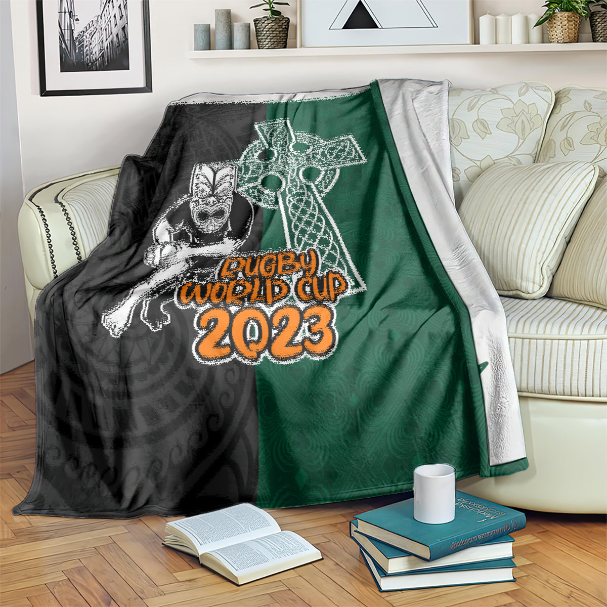 new-zealand-ireland-rugby-blanket-warrior-black-fern-and-shamrocks-world-cup-2023