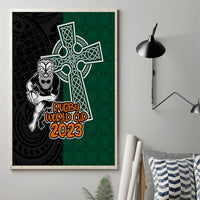 New Zealand Ireland Rugby Canvas Wall Art Warrior Black Fern and Shamrocks World Cup 2023 LT9 - Wonder Print Shop