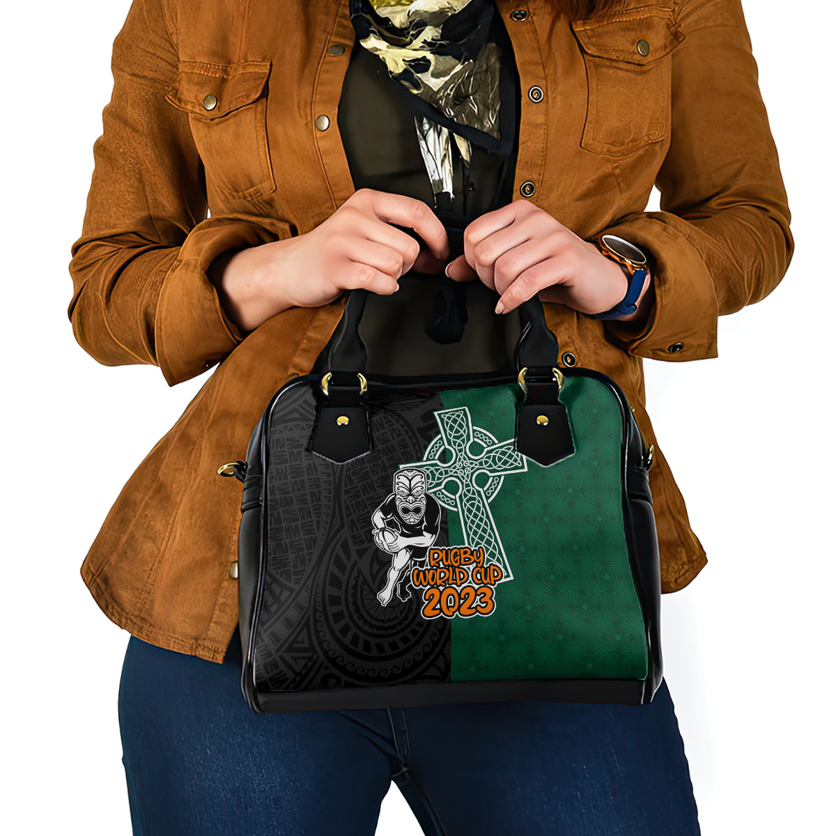 new-zealand-ireland-rugby-shoulder-handbag-warrior-black-fern-and-shamrocks-world-cup-2023