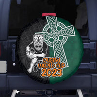 New Zealand Ireland Rugby Spare Tire Cover Warrior Black Fern and Shamrocks World Cup 2023 - Wonder Print Shop