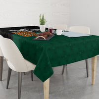 New Zealand Ireland Rugby Tablecloth Warrior Black Fern and Shamrocks World Cup 2023 - Wonder Print Shop