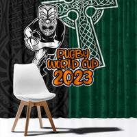 New Zealand Ireland Rugby Window Curtain Warrior Black Fern and Shamrocks World Cup 2023 - Wonder Print Shop