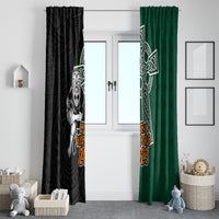 New Zealand Ireland Rugby Window Curtain Warrior Black Fern and Shamrocks World Cup 2023 - Wonder Print Shop