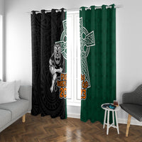 New Zealand Ireland Rugby Window Curtain Warrior Black Fern and Shamrocks World Cup 2023 - Wonder Print Shop