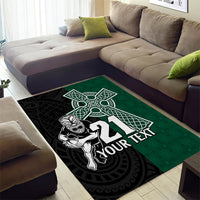 Custom New Zealand Ireland Rugby Area Rug Warrior Black Fern and Shamrocks World Cup 2023 LT9 - Wonder Print Shop