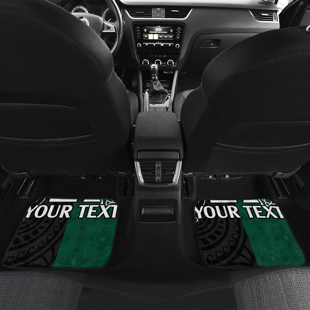 Custom New Zealand Ireland Rugby Car Mats Warrior Black Fern and Shamrocks World Cup 2023 LT9 - Wonder Print Shop
