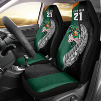 Custom New Zealand Ireland Rugby Car Seat Cover Warrior Black Fern and Shamrocks World Cup 2023 LT9 - Wonder Print Shop