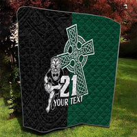 Custom New Zealand Ireland Rugby Quilt Warrior Black Fern and Shamrocks World Cup 2023 - Wonder Print Shop