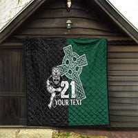Custom New Zealand Ireland Rugby Quilt Warrior Black Fern and Shamrocks World Cup 2023 - Wonder Print Shop