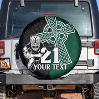 Custom New Zealand Ireland Rugby Spare Tire Cover Warrior Black Fern and Shamrocks World Cup 2023 - Wonder Print Shop