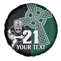 Custom New Zealand Ireland Rugby Spare Tire Cover Warrior Black Fern and Shamrocks World Cup 2023 - Wonder Print Shop