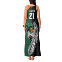 Custom New Zealand Ireland Rugby Tank Maxi Dress Warrior Black Fern and Shamrocks World Cup 2023 - Wonder Print Shop