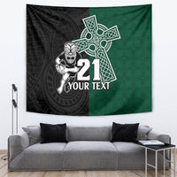 Custom New Zealand Ireland Rugby Tapestry Warrior Black Fern and Shamrocks World Cup 2023 - Wonder Print Shop
