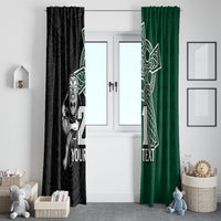 Custom New Zealand Ireland Rugby Window Curtain Warrior Black Fern and Shamrocks World Cup 2023 - Wonder Print Shop